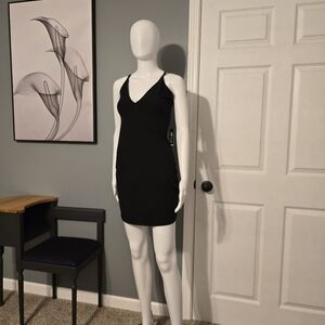Strappy back little black dress